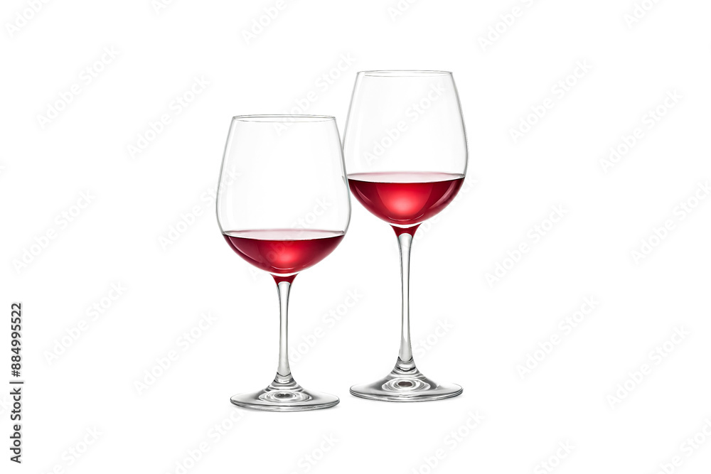 Two Glasses of Red Wine on a White Background Two Glasses of Red Wine on a White Background
