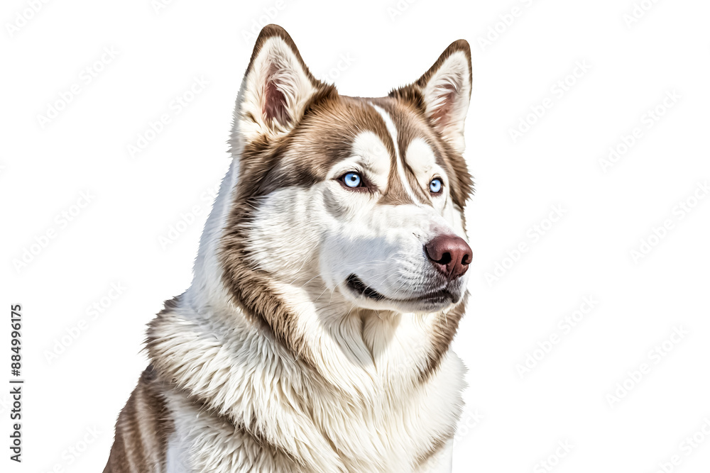 Husky with Blue Eyes Portrait