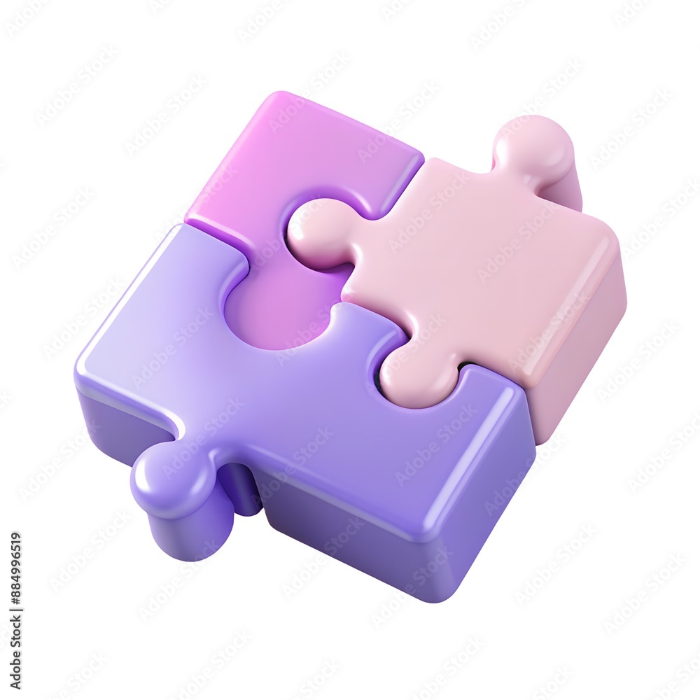 Obraz premium A purple and pink puzzle piece against a white background
