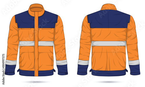 Workwear template front and back view