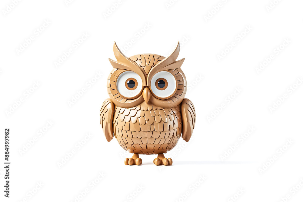 Fototapeta premium 3D Render of a Cute Owl