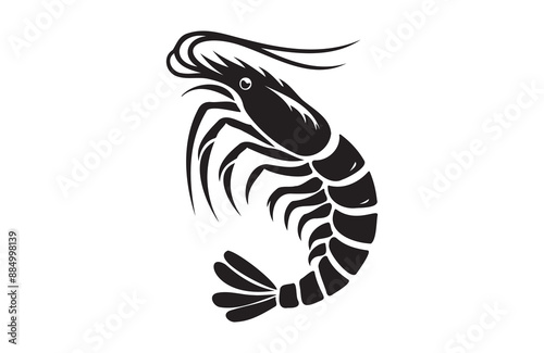 shrimp fish of silhouette vector illustration