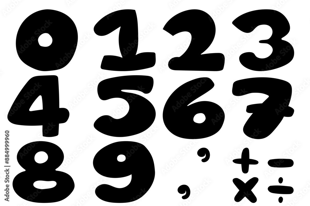 Number 0-9 Playful Bubble Font Round and Friendly Font Jolly Handwritten Font Cute Cartoon Font Number 0-9 Playful Bubble Font Round and Friendly Font Jolly Handwritten Font Cute Cartoon Font