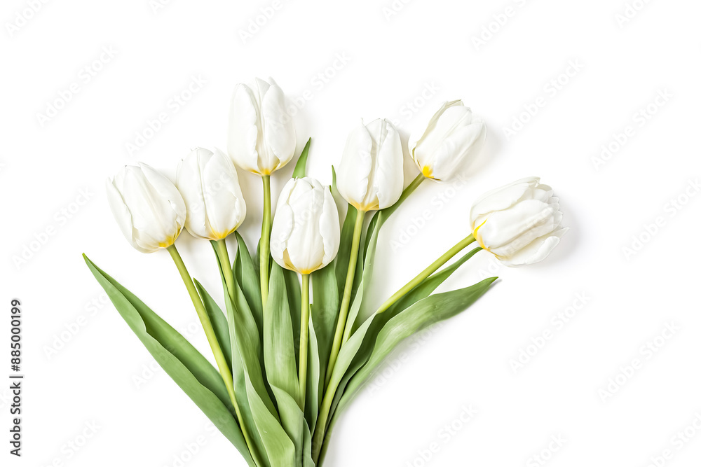White tulips bouquet isolated on white background White tulips bouquet isolated on white background