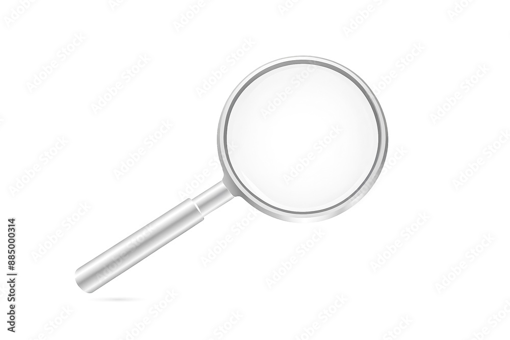 3D Magnifying Glass on White Background