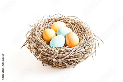 Easter Eggs in a Bird's Nest photo