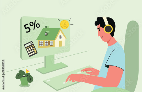 Buying a house, checking mortgage percentage. Choosing a new house