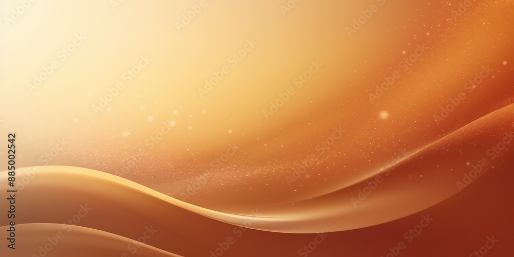Fototapeta premium Abstract Orange and Yellow Background with Waves and Glimmering Lights