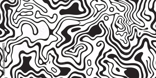 An abstract design with random squiggles and curls on a neutral background.