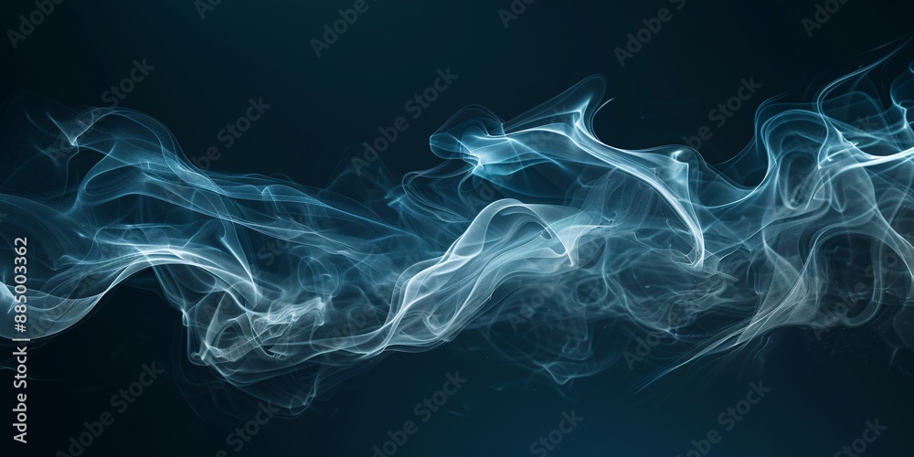 Enchanting Smoke Patterns on Dark Background Showcases Artistic Depiction of Smoke's Motion and Aesthetics. Enchanting Smoke Patterns on Dark Background Showcases Artistic Depiction of Smoke's Motion and Aesthetics.