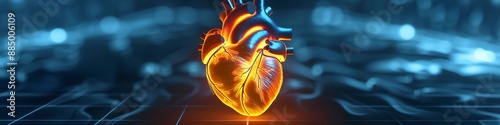 Echocardiogram showing inflamed heart chambers, heart disorder inflammation, realtime cardiac function analysis photo