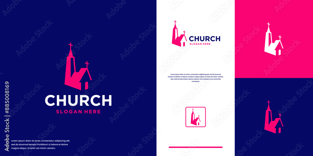 Christian church building silhouette , religious belief , logo design template. Christian church building silhouette , religious belief , logo design template.