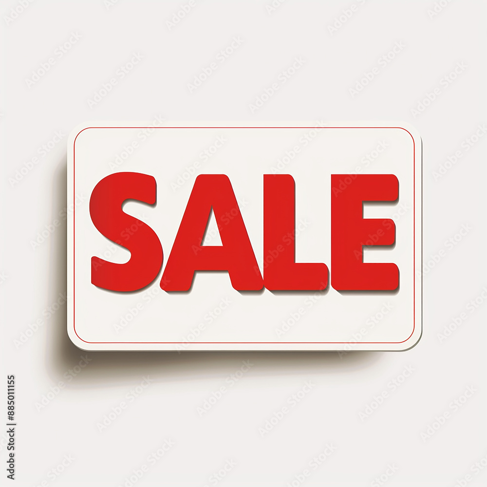 Minimalistic SALE badge, bold sans-serif font, red color, flat design on white background made with generative AI Minimalistic SALE badge, bold sans-serif font, red color, flat design on white background made with generative AI