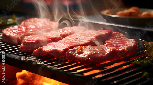 Japanese raw beef food photography poster background