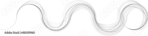 Abstract flow linear fluid round shapes .Curved lines pattern . Music sound wave . Vector illustration