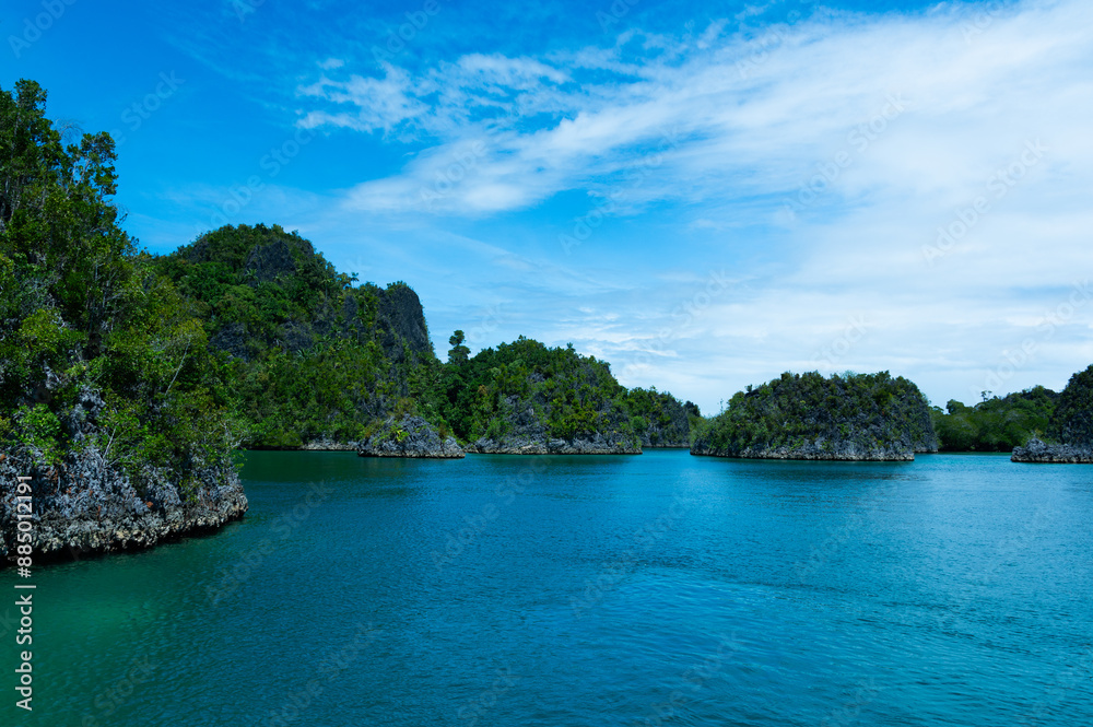 Breathtaking view of Pianemo Islands. Raja Ampat, West Papua, Indonesia. Breathtaking view of Pianemo Islands. Raja Ampat, West Papua, Indonesia.