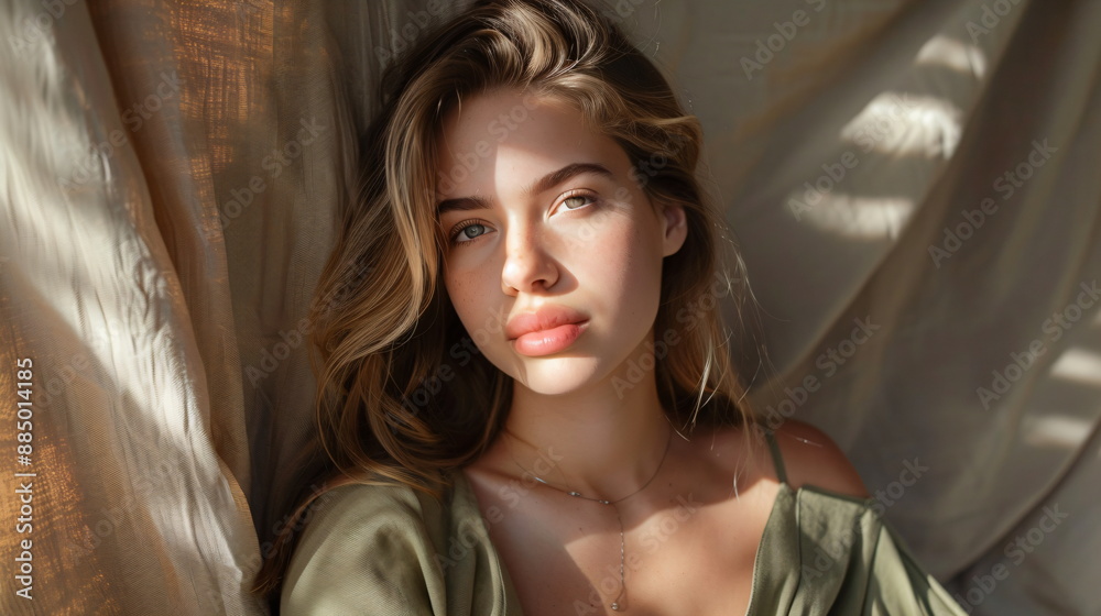 portrait of a girl wrapped in a cloth portrait of a girl wrapped in a cloth