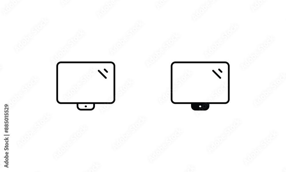 Flat Screen Tv icons set isolate white background vector stock illustration. Flat Screen Tv icons set isolate white background vector stock illustration.