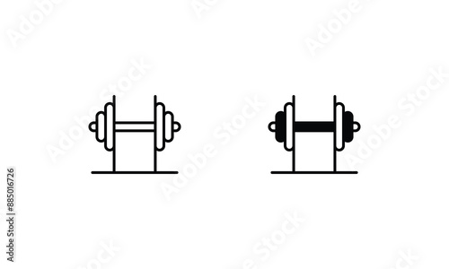 Fitness Center icons set isolate white background vector stock illustration.