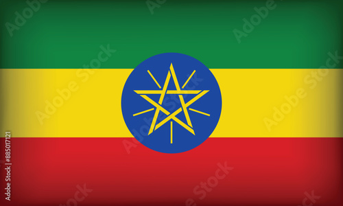 ETHIOPIA Flag with Original color photo