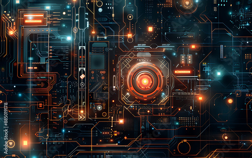 Abstract technology background. Futuristic circuit board. Vector Illustration.