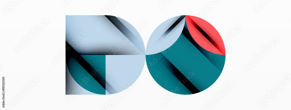 Circle, square and flower petal geometric background. Round shapes composition for wallpaper, banner, background or landing Circle, square and flower petal geometric background. Round shapes composition for wallpaper, banner, background or landing