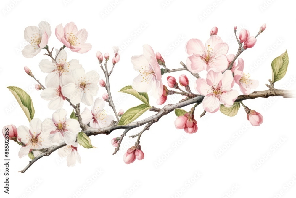 Naklejka premium Blossom flower cherry plant.