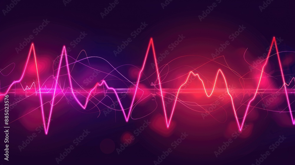 abstract purple blue heartbeat EKG abstract purple blue heartbeat EKG