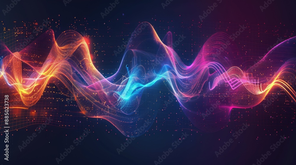Obraz premium abstract color gradient audio wave sound