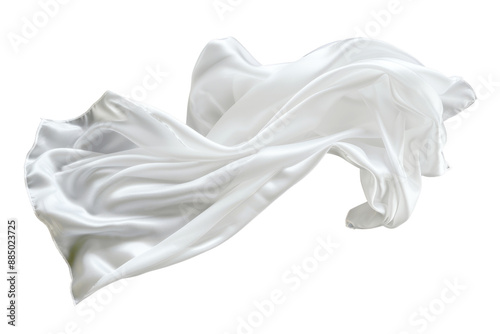 white silk cloth isolated on white or transparent png