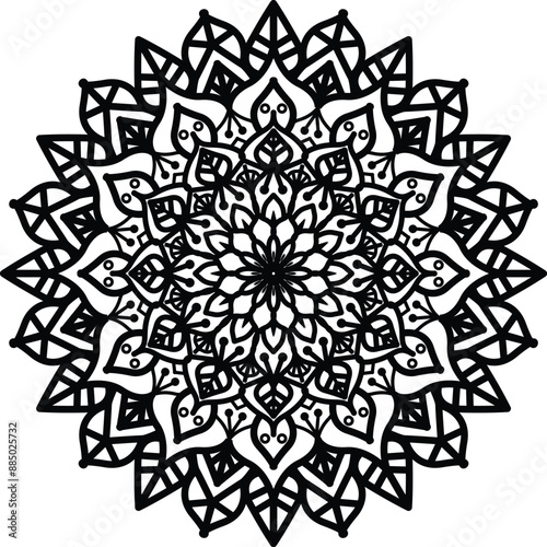 Mandala. Vintage Round Ornament Pattern. Stylized Ornamental Flower. Decorative element for any kind of design. Coloring book.