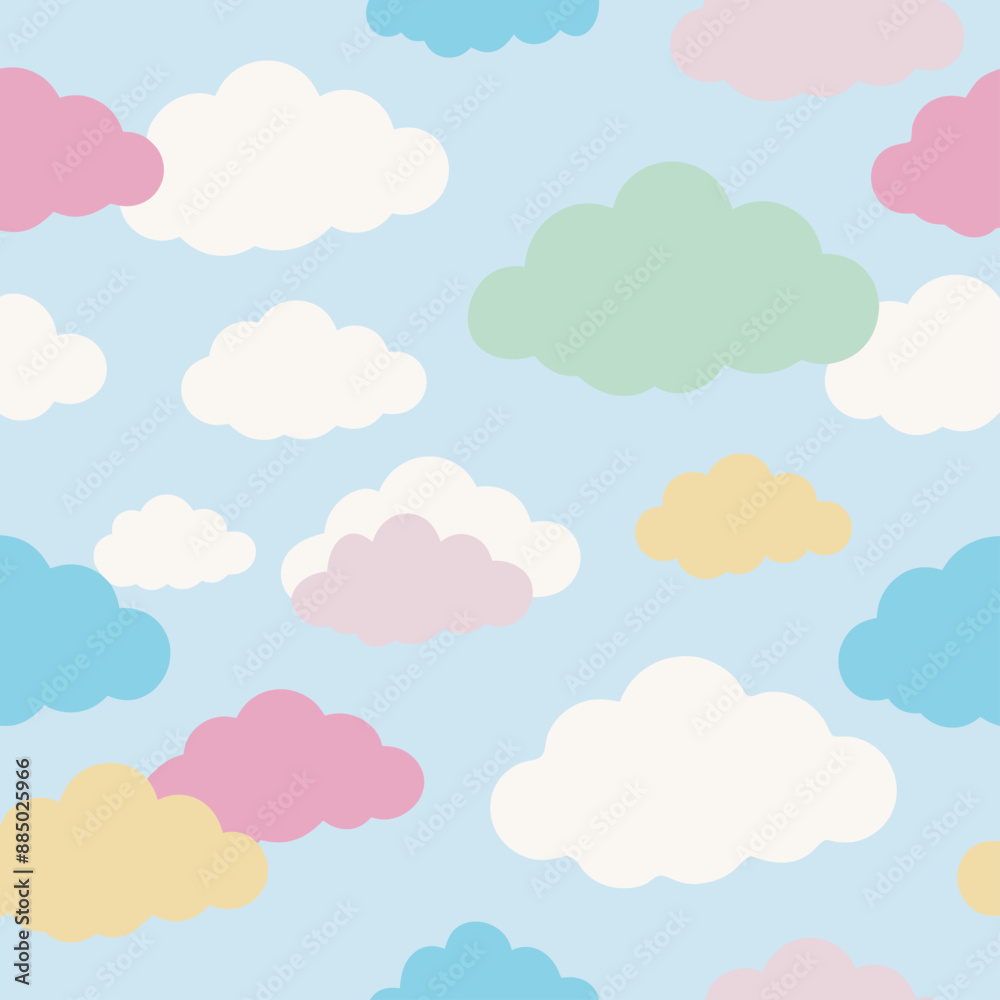 A beautiful design featuring colorful clouds on a blue backdrop A beautiful design featuring colorful clouds on a blue backdrop