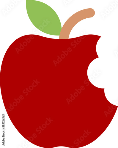 Bitten Apple Vector Graphic Fruit