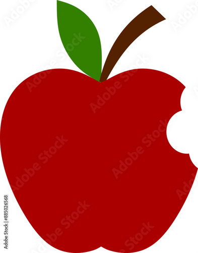 Eaten Apple Vector Graphic Fruit