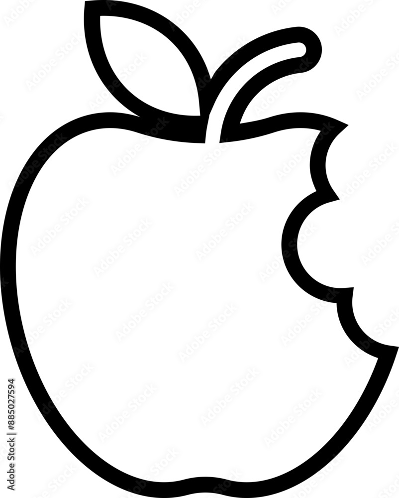 Apple Vector Graphic Fruit Line Apple Vector Graphic Fruit Line