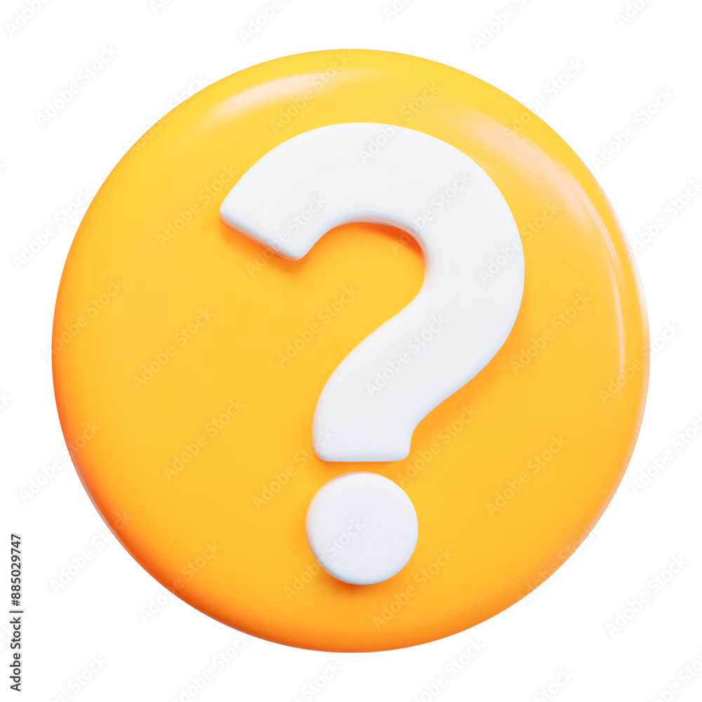 3d yellow question mark. Faq problem solution symbol. Vector illustration on isolated background. 3d yellow question mark. Faq problem solution symbol. Vector illustration on isolated background.