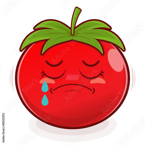 tomato crying face cartoon cute