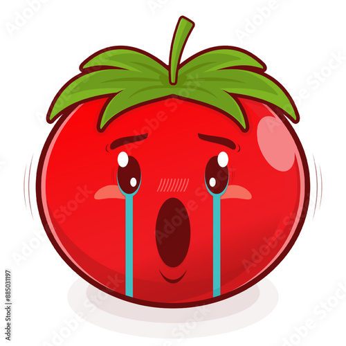 tomato scared face cartoon cute