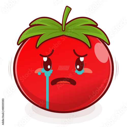 tomato scared face cartoon cute