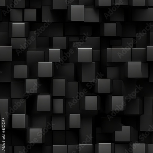 Dark black Geometric grid background Modern dark abstract texture Seamless pattern.