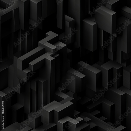 Dark black Geometric grid background Modern dark abstract texture Seamless pattern.