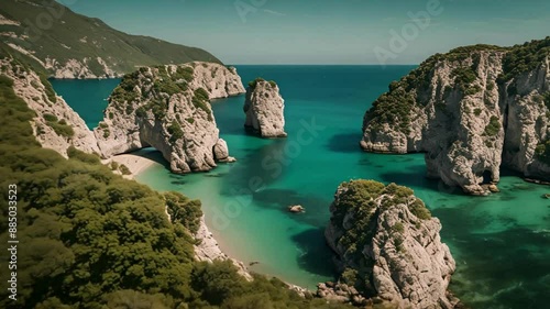 美しいターコイズブルーの海4k