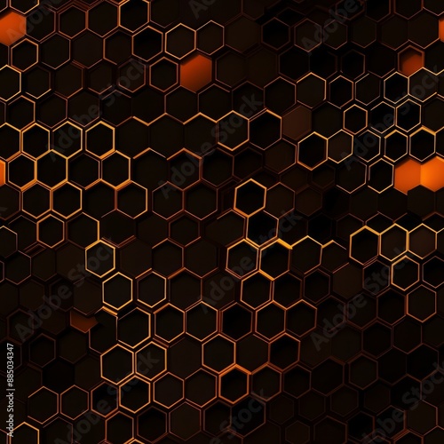 Abstract black and orange w...
