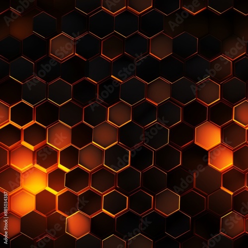 Abstract black and orange w...