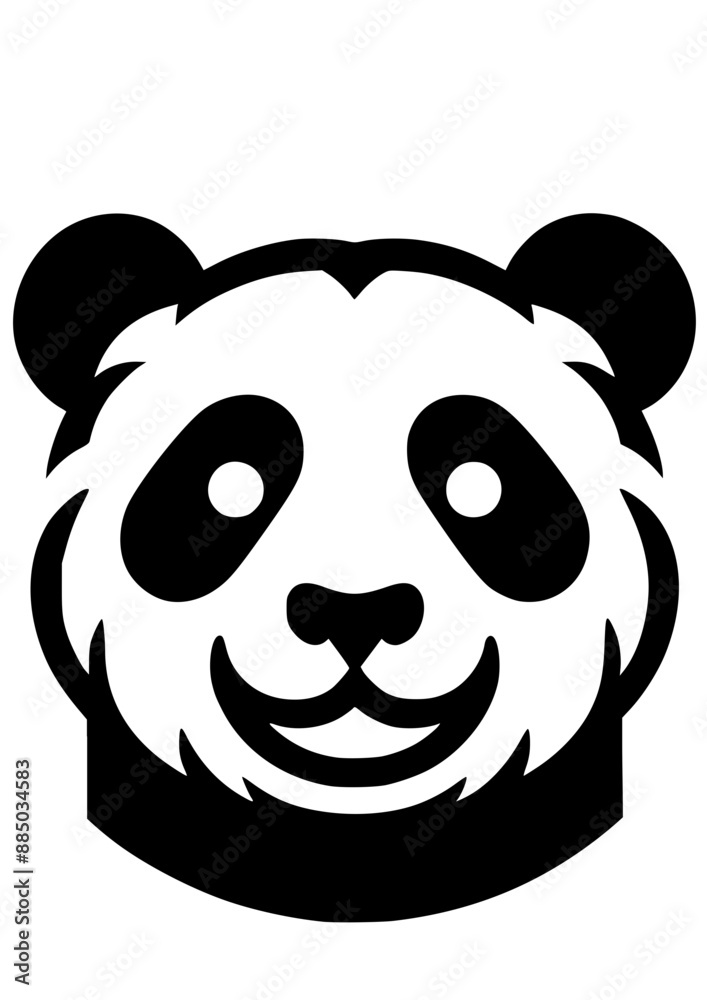 Fototapeta premium Panda SVG, Cute Panda SVG, Bear SVG, China SVG, Kawaii Panda SVG, Animals SVG, Black and white SVG, Panda Silhouette, Panda Vector, Clipart, Cut file for Cricut SVG, JPG, PNG