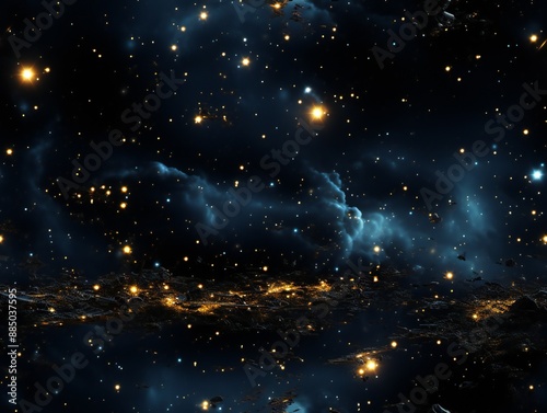 Night sky with stars and ne...