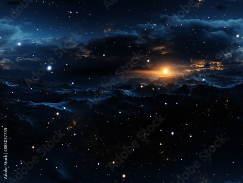 Night sky with stars and ne...
