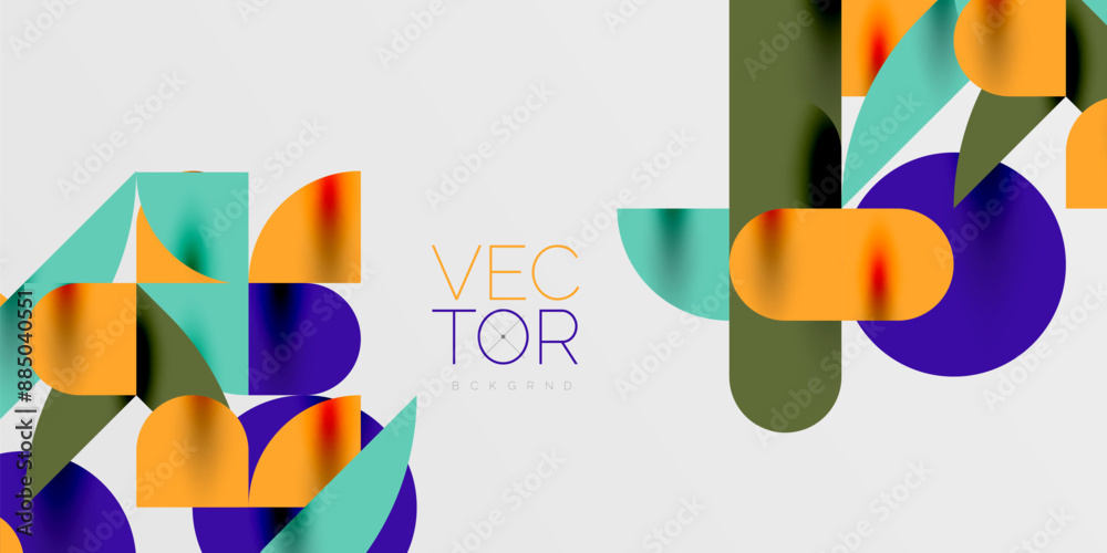 Circles, semi circles, squares and round shapes mosaic techno art. Vector Illustration For Wallpaper, Banner, Background, Card, Book Illustration, landing page Circles, semi circles, squares and round shapes mosaic techno art. Vector Illustration For Wallpaper, Banner, Background, Card, Book Illustration, landing page