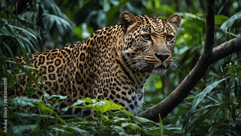 Leopard camouflaged in Indian jungl Leopard camouflaged in Indian jungl