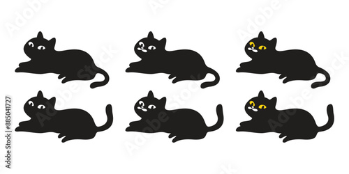 cat vector black kitten moustache calico neko icon pet cartoon character munchkin illustration symbol clip art isolated